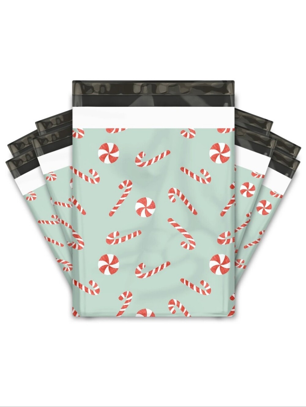 25ct, 10x13 "CANDY CANES" POLY MAILERS
